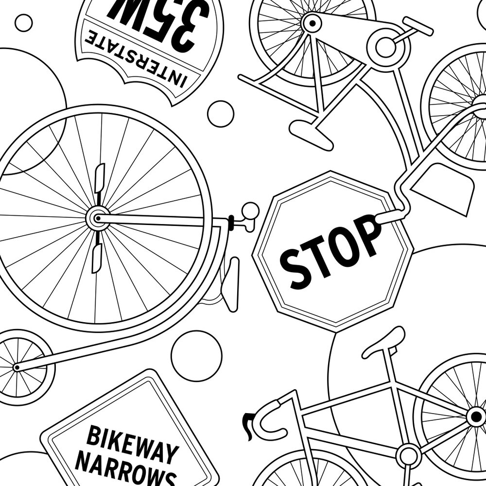 Biking Around - coloring page — Cycling Museum of Minnesota