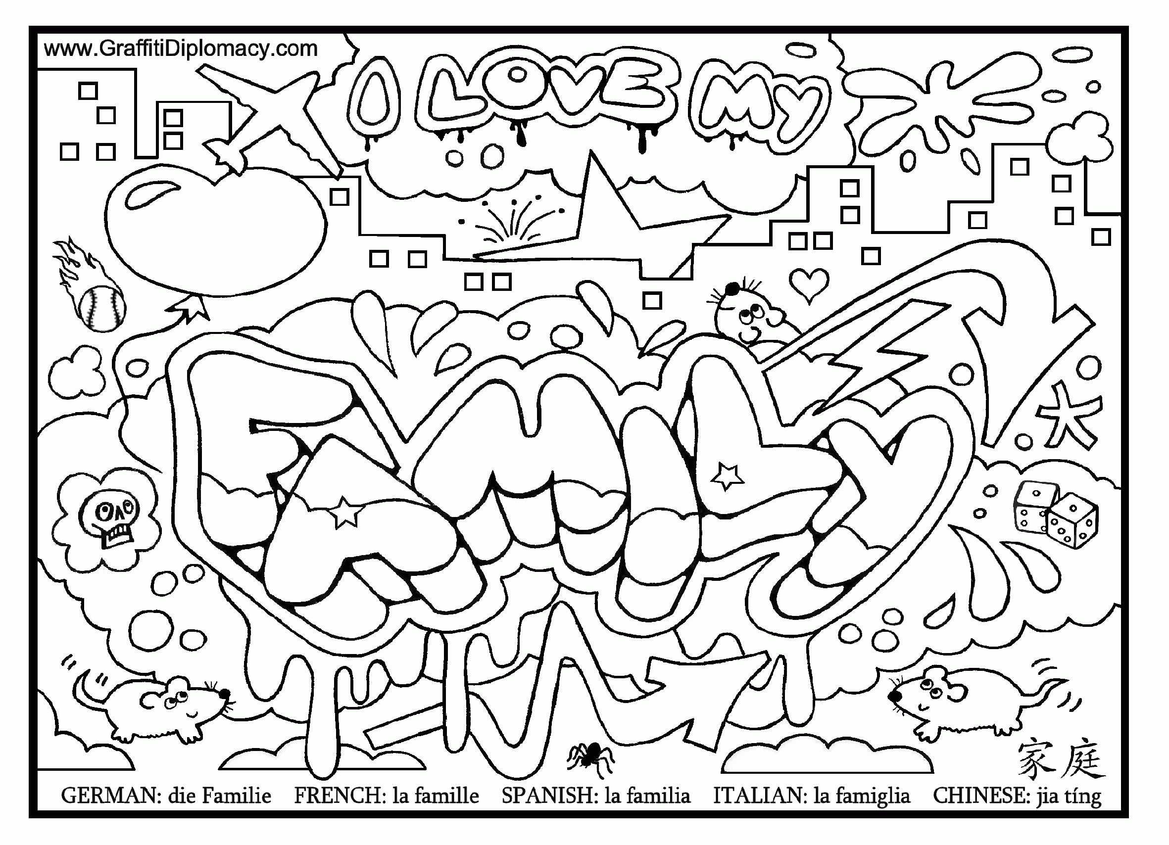 Printable Graffiti Coloring Pages   Coloring Home