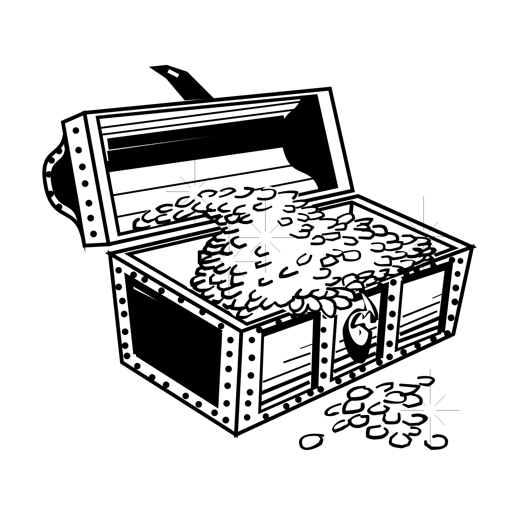 Open Treasure Chest Coloring Page - Coloring Home