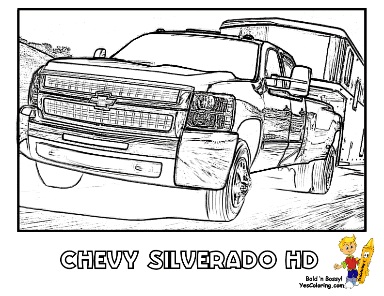 American Pickup Truck Coloring Sheet | Free | Truck | YesColoring ...