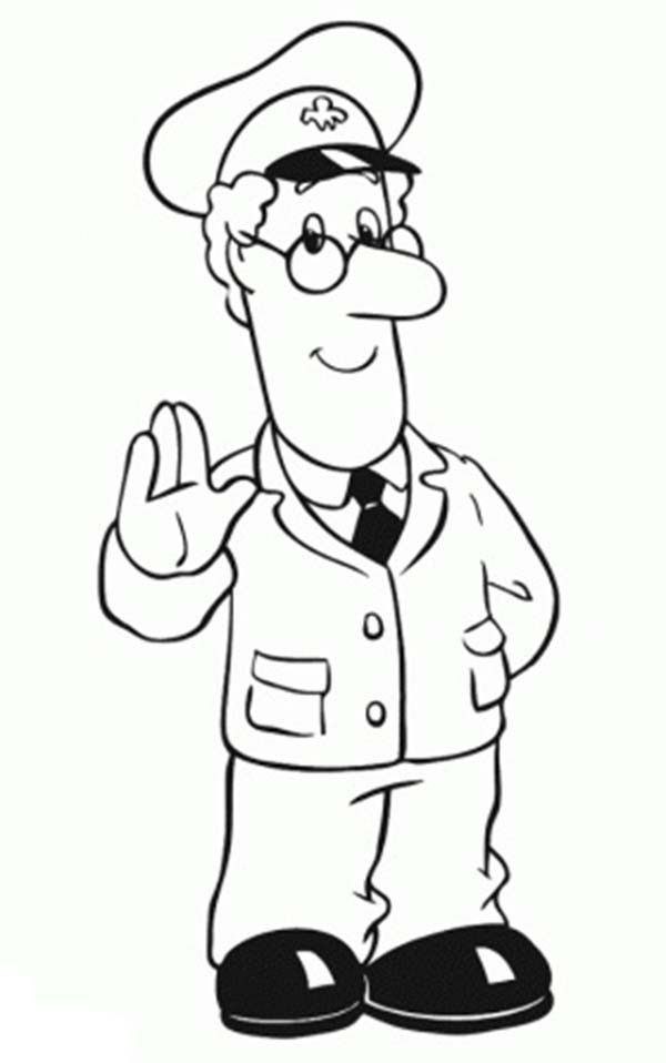 The Mailman Pat Clifton from Postman Pat Coloring Pages | Bulk Color
