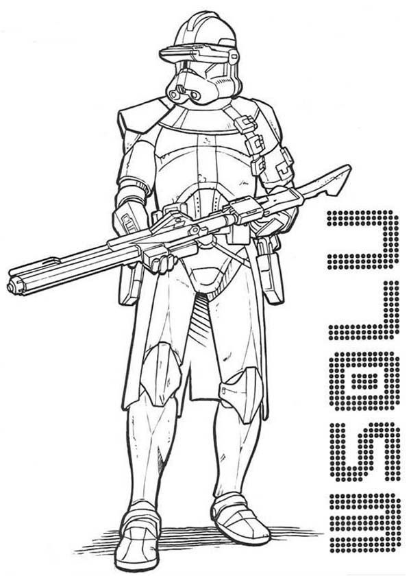 The Clone Trooper Drawing in Star Wars Coloring Page | Batch Coloring