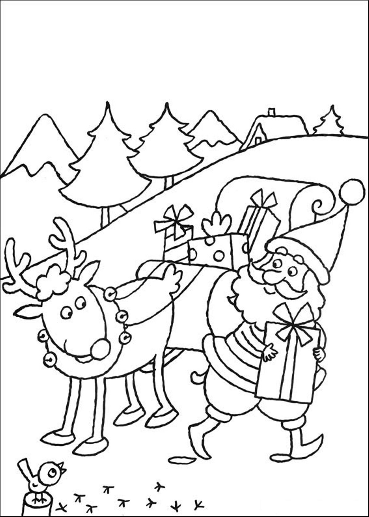 Coloring Pages Of Santa S 9 Reindeer - Coloring