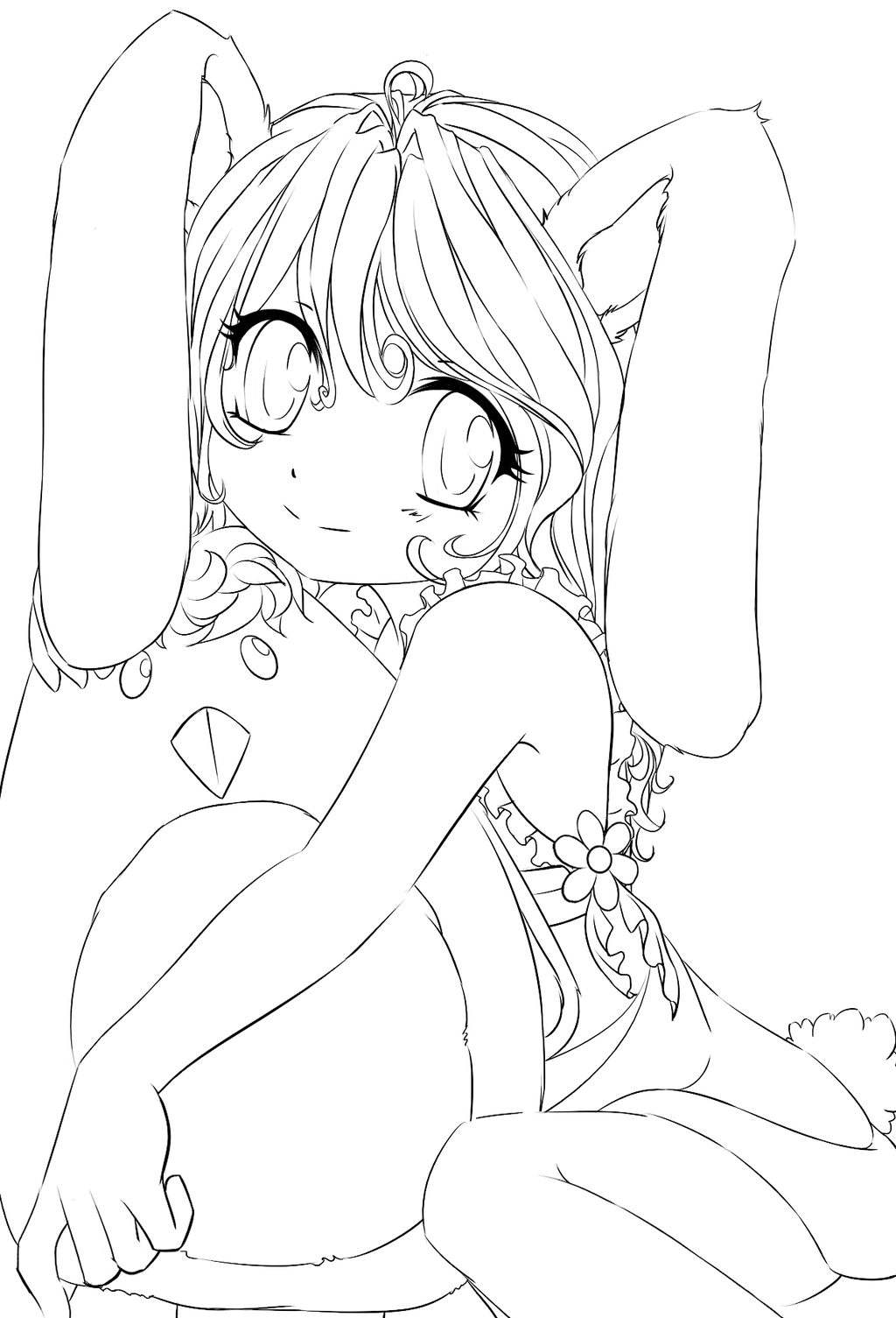 Anime Valentine Girl Coloring Pages - Coloring Pages For All Ages