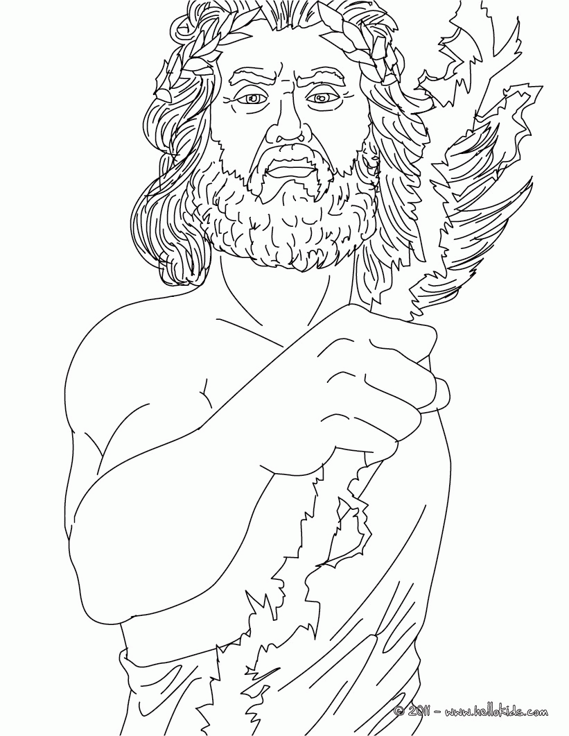 GREEK GODS coloring pages - ZEUS the Greek king of the gods