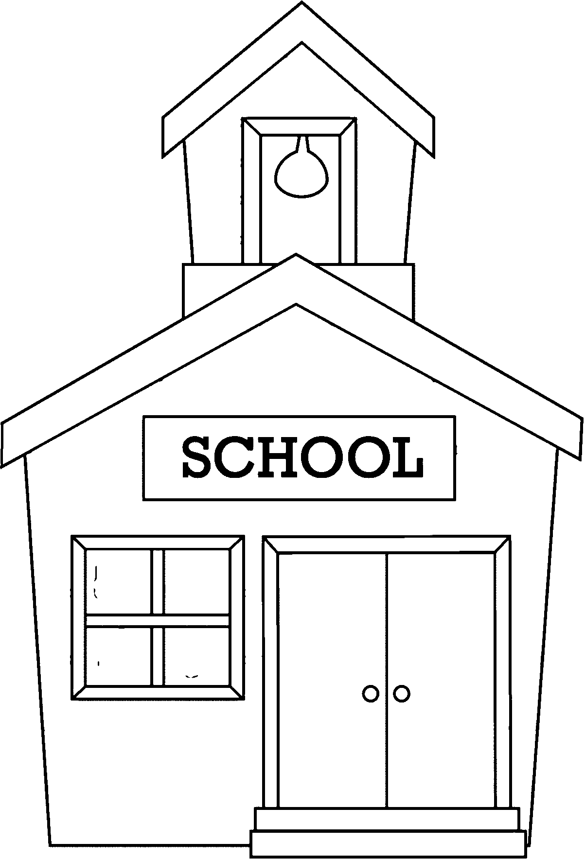 School Building Coloring Pages | Wecoloringpage