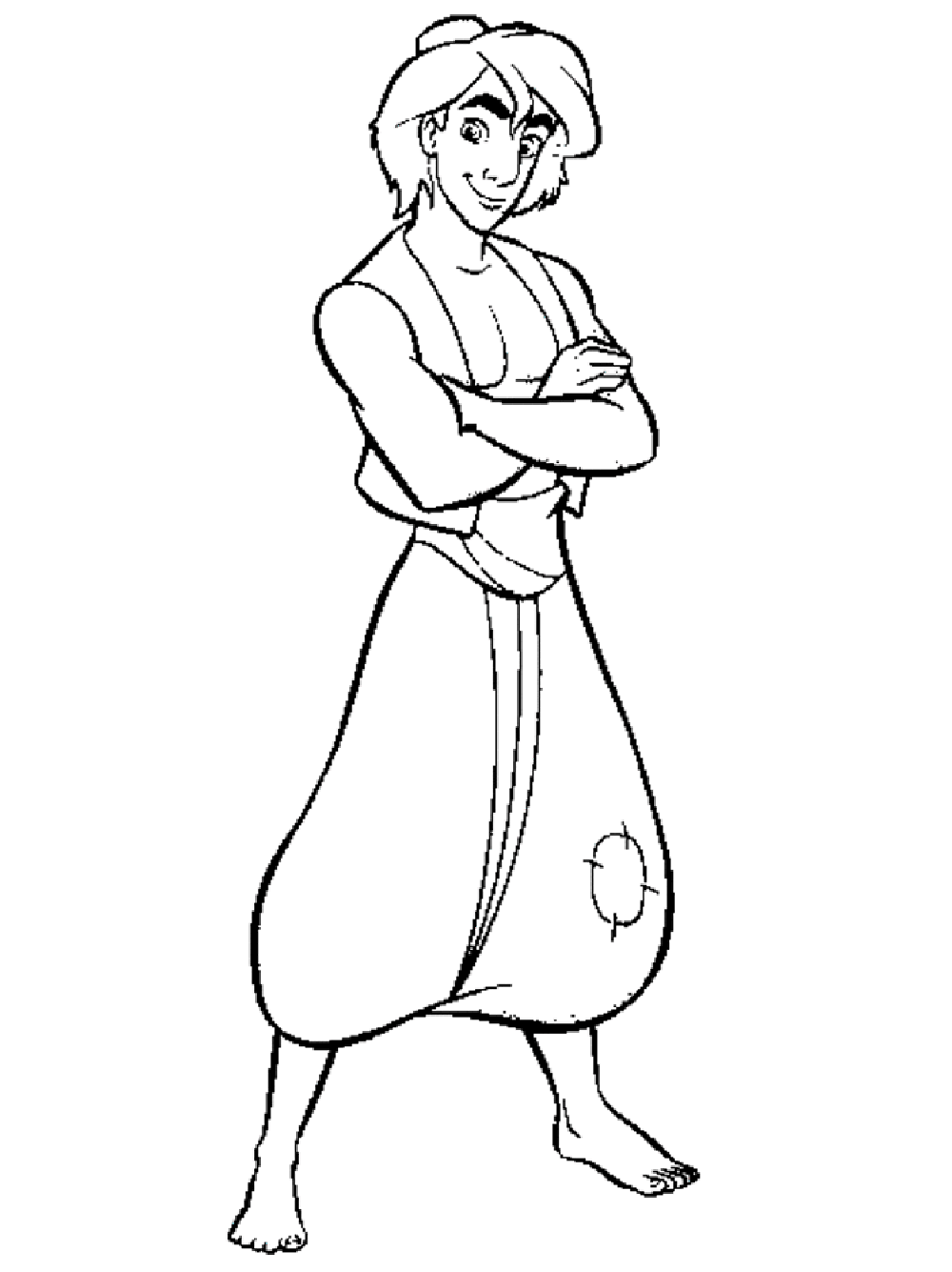 Aladdin Standing Coloring Pages For Kids #b2G : Printable Aladin ...