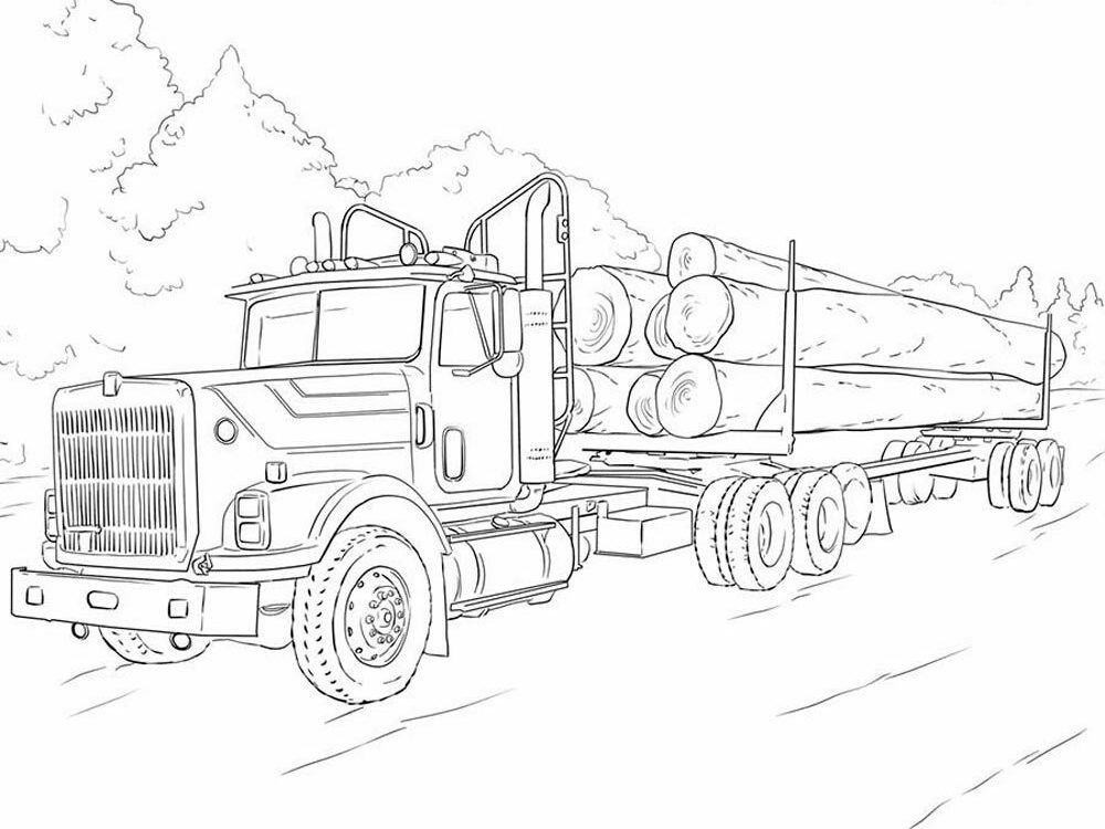 Log Truck coloring pages. Free Printable Log Truck coloring pages.