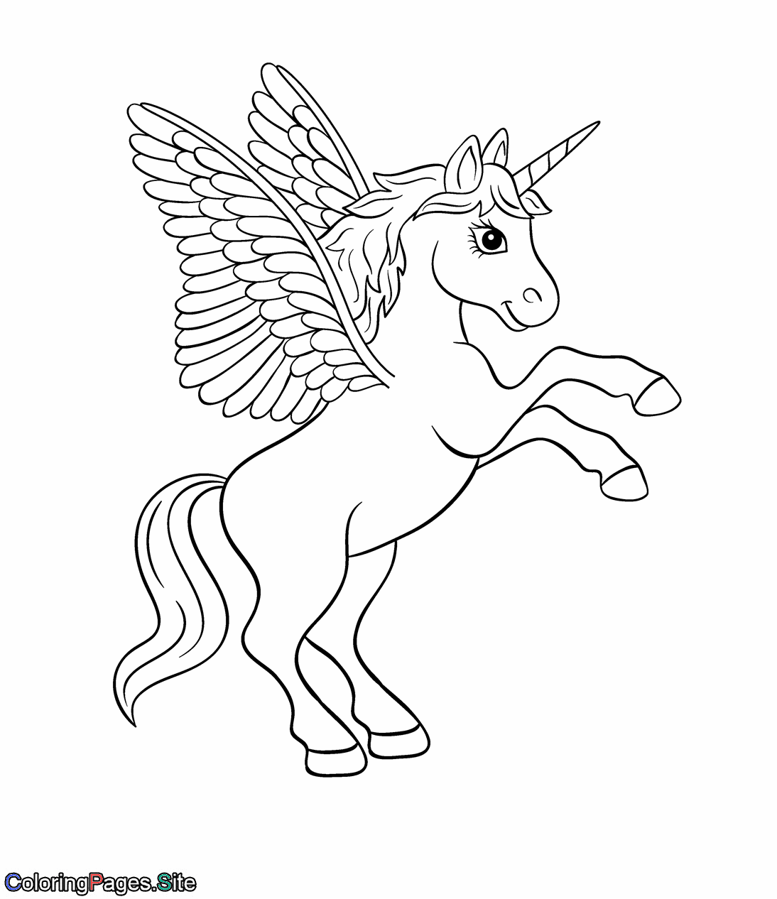 Wings unicorn coloring page | Unicorn coloring pages, Horse coloring pages,  Unicorn pictures to color