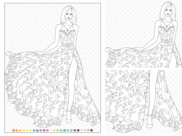 Beautiful Fashion Coloring Page for Girl Graphic by sourovdas6263 ·  Creative Fabrica