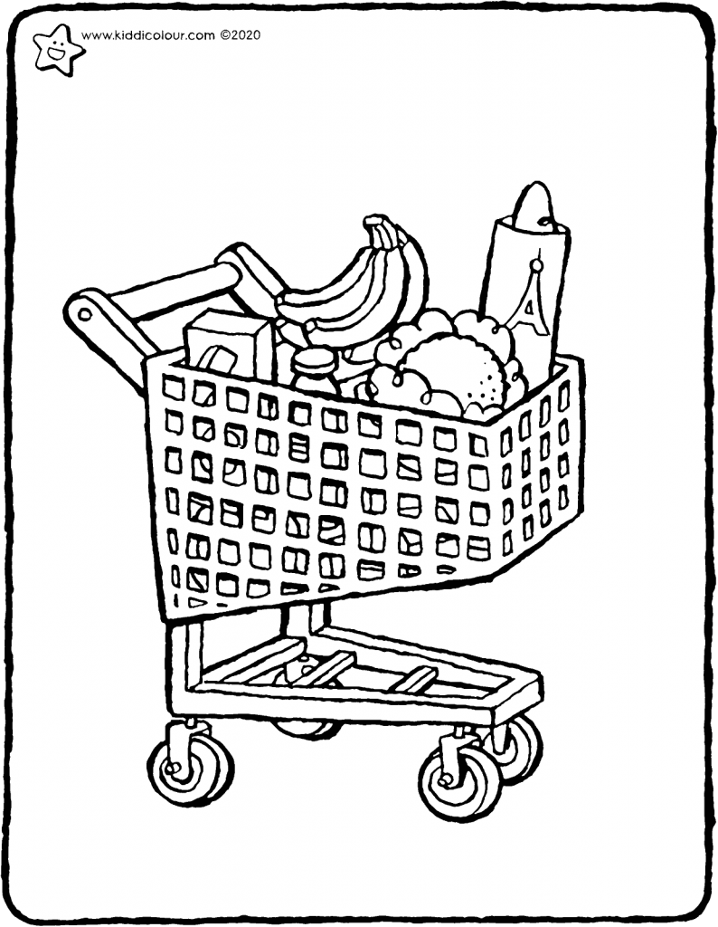 Shopping Cart Coloring Pages - Coloring Home