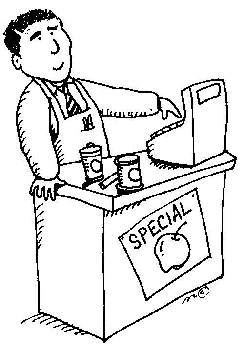 grocer clipart black and white - Clip Art Library