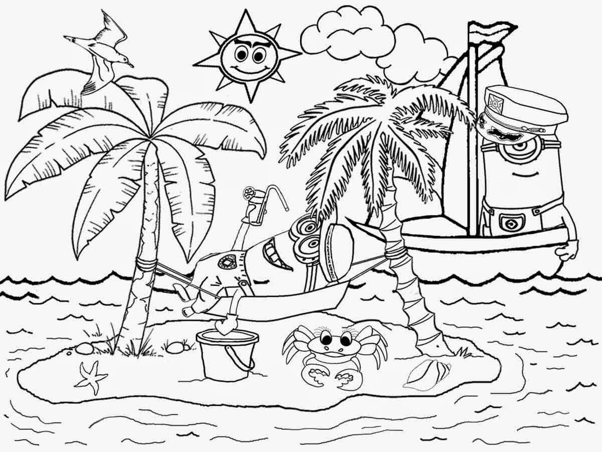 Beach Coloring Pages | 100 Pictures Free Printable
