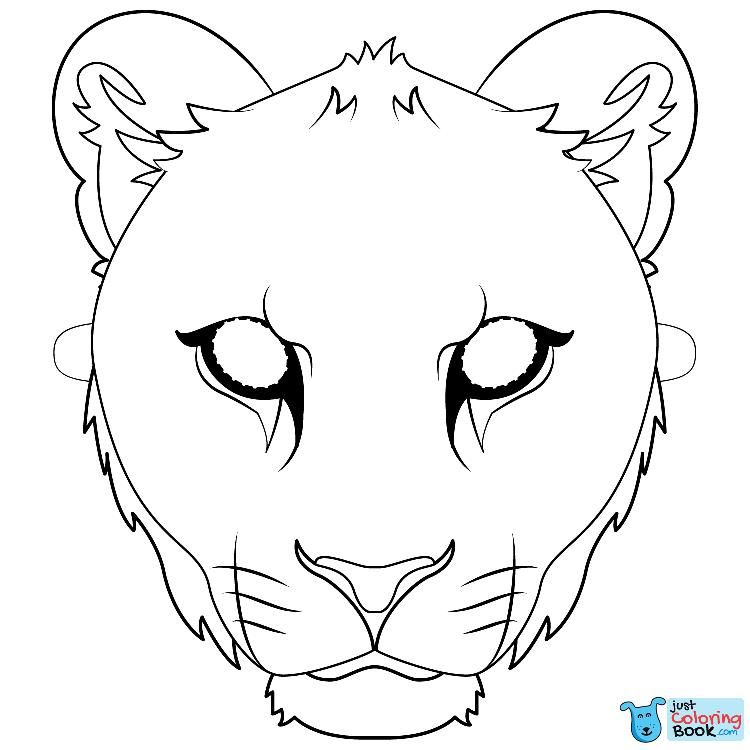 Lioness mask coloring page free printable coloring pages in lioness head coloring  pages. … | Lion coloring pages, Free printable coloring, Printable coloring  pages