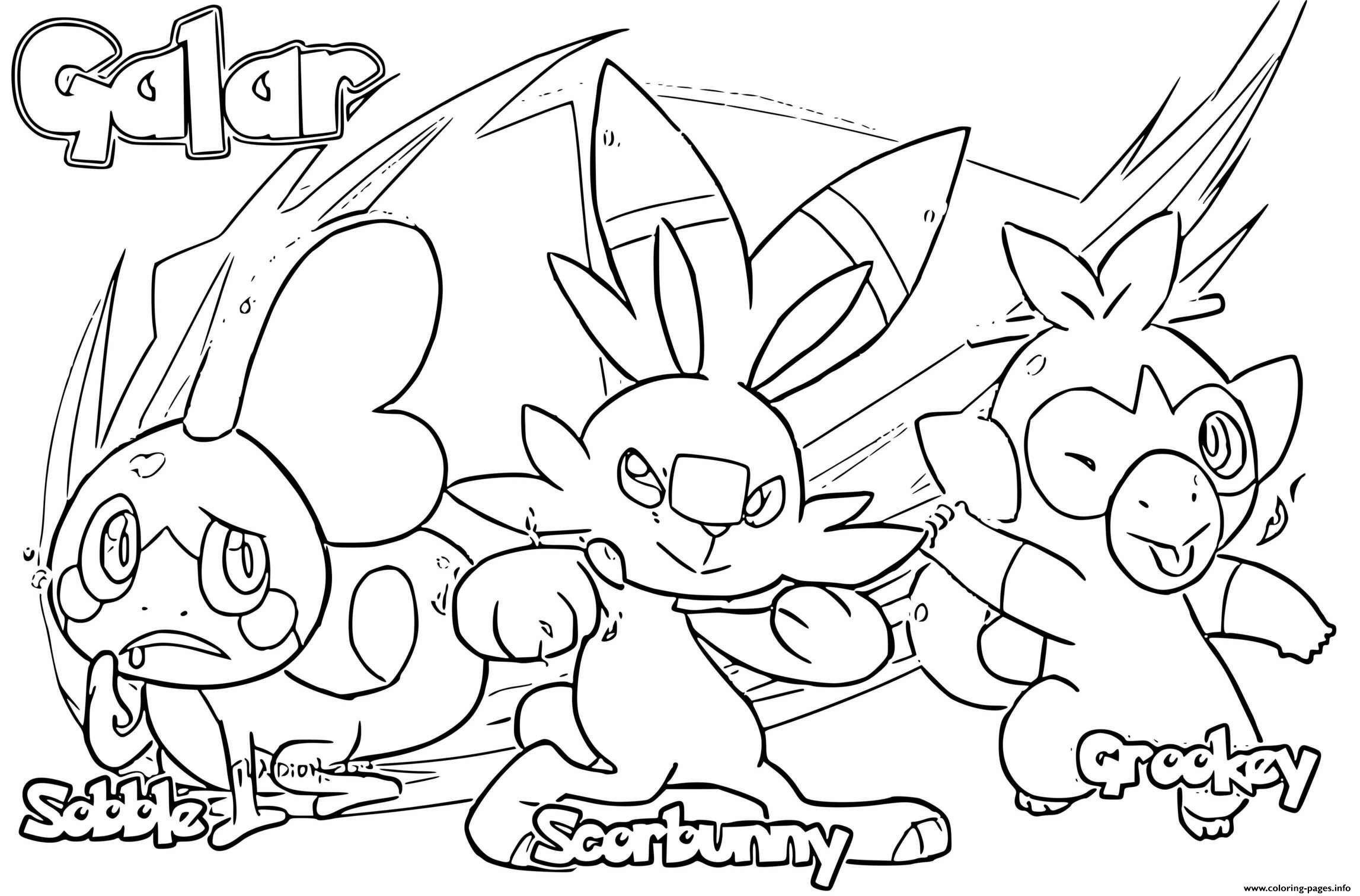 Scorbunny Coloring Pages.