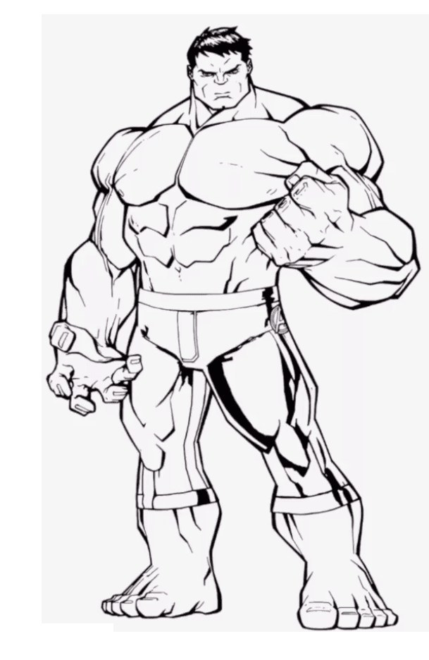 Strong Hulk Coloring Page - Free Printable Coloring Pages for Kids