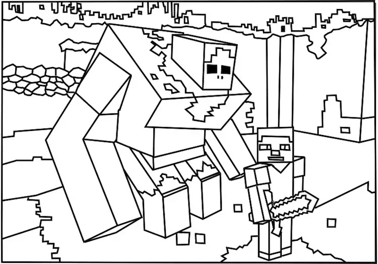 Minecraft to color for kids - Minecraft Kids Coloring Pages