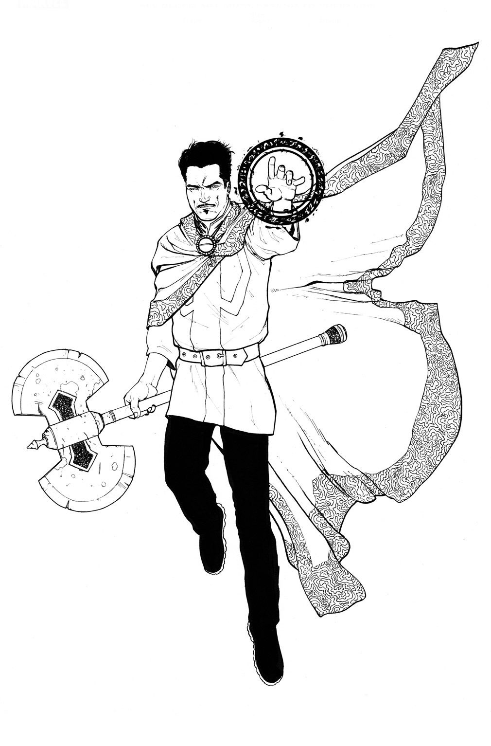Doctor Strange With Magic Axe Coloring Page - Free Printable Coloring Pages  for Kids