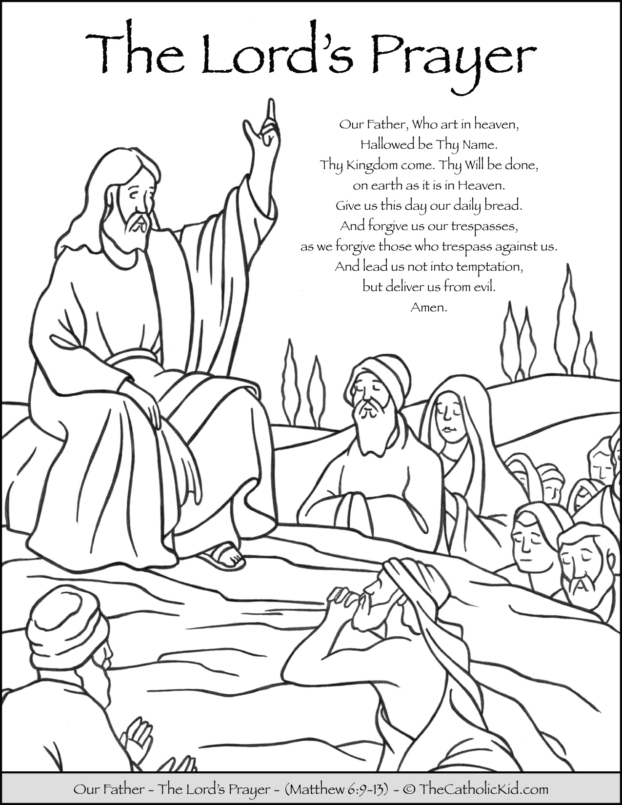 The Lord's Prayer Our Father Prayer Coloring Page TheCatholicKid