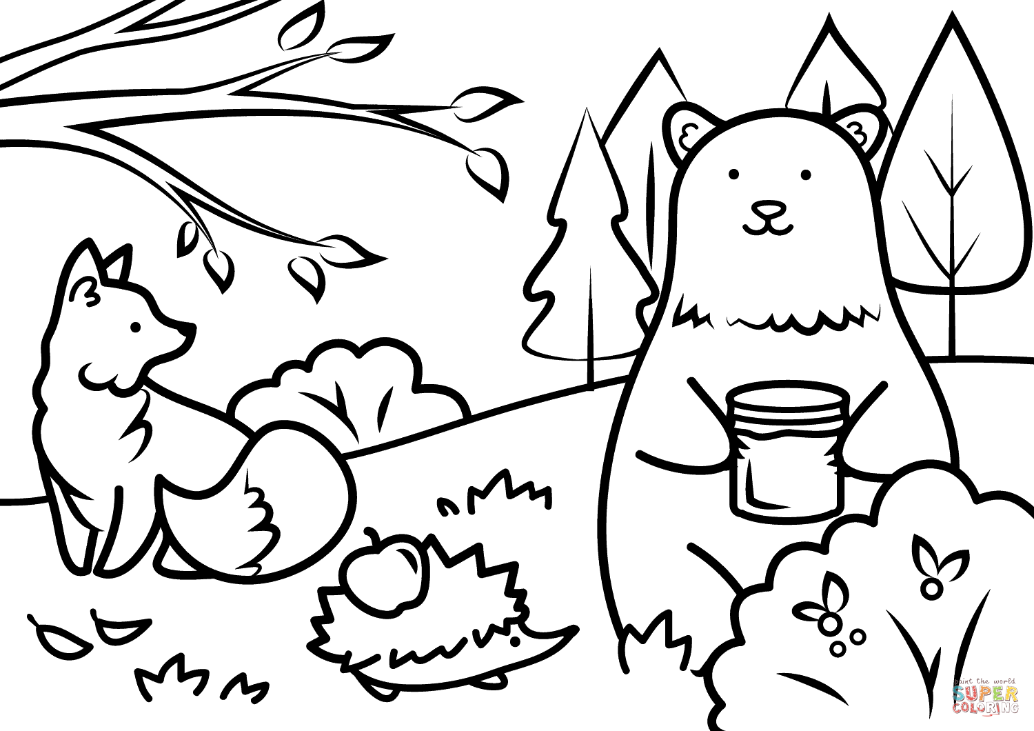 Fall Animals Coloring Pages - Coloring Home