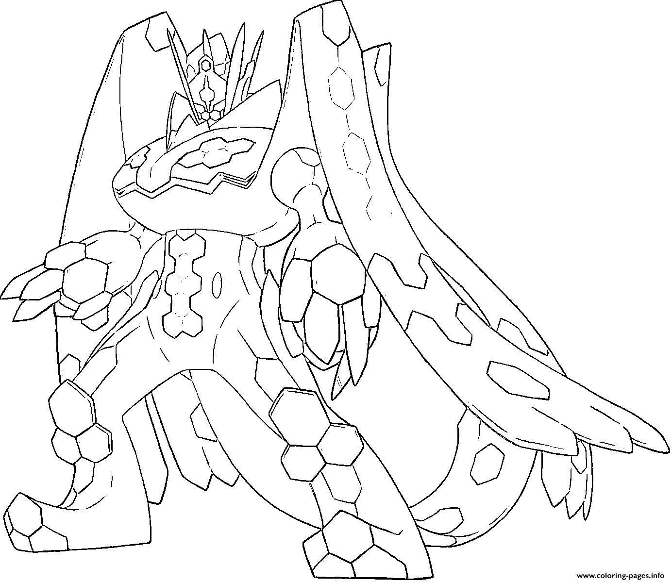 Zygarde P Pokemon Generation 7 Coloring Pages Printable