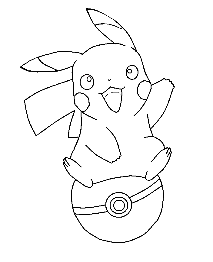 Pikachu on a Pokeball base by Shqandy on DeviantArt | Pikachu coloring page,  Pokemon coloring pages, Mermaid coloring pages
