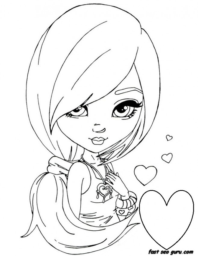 realistic girl coloring pages coloring home
