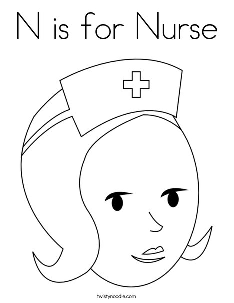 N is for Nurse Coloring Page - Twisty Noodle