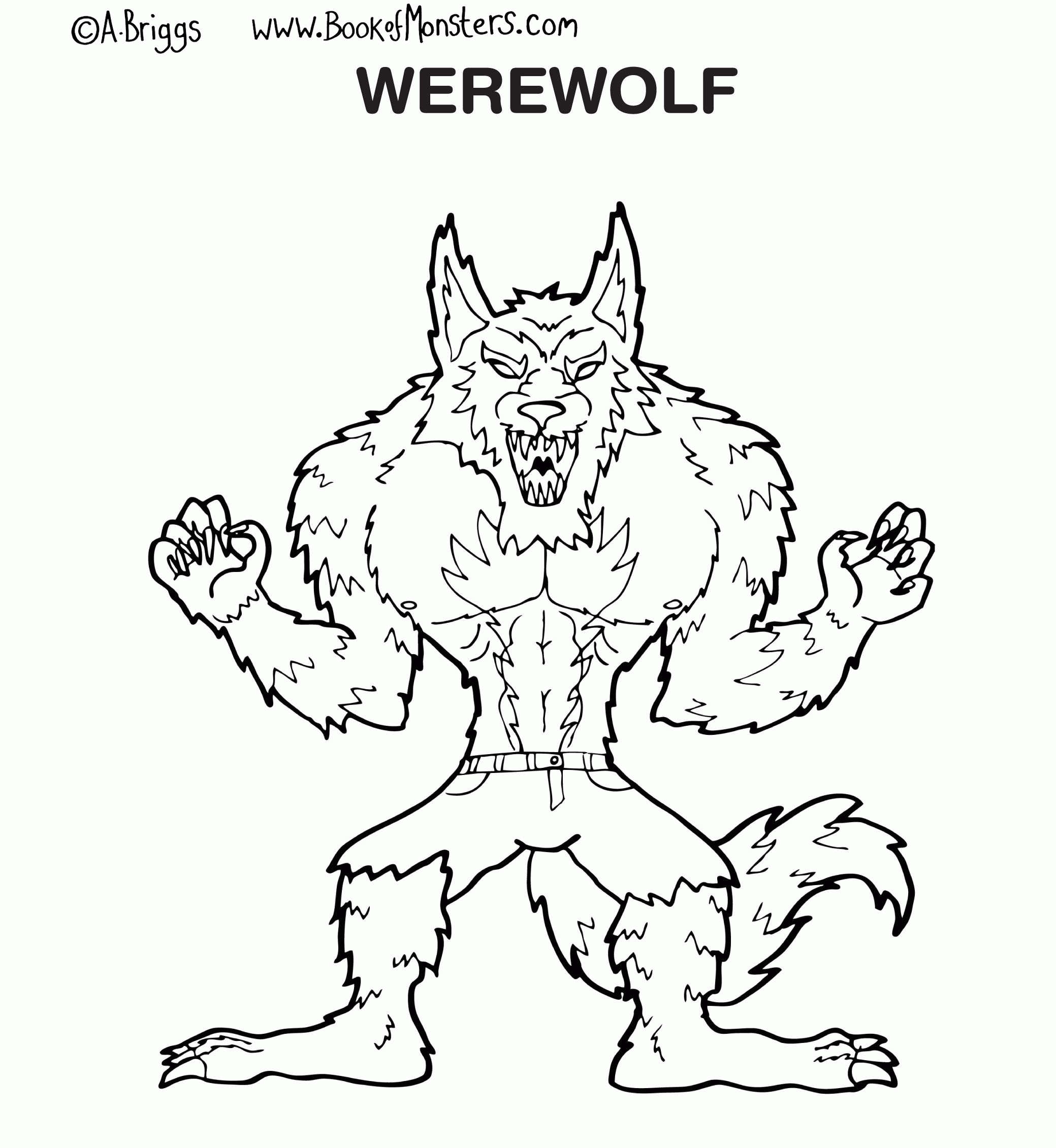 10 Pics of Werewolf Coloring Pages Free Printables - Werewolf Ben ...