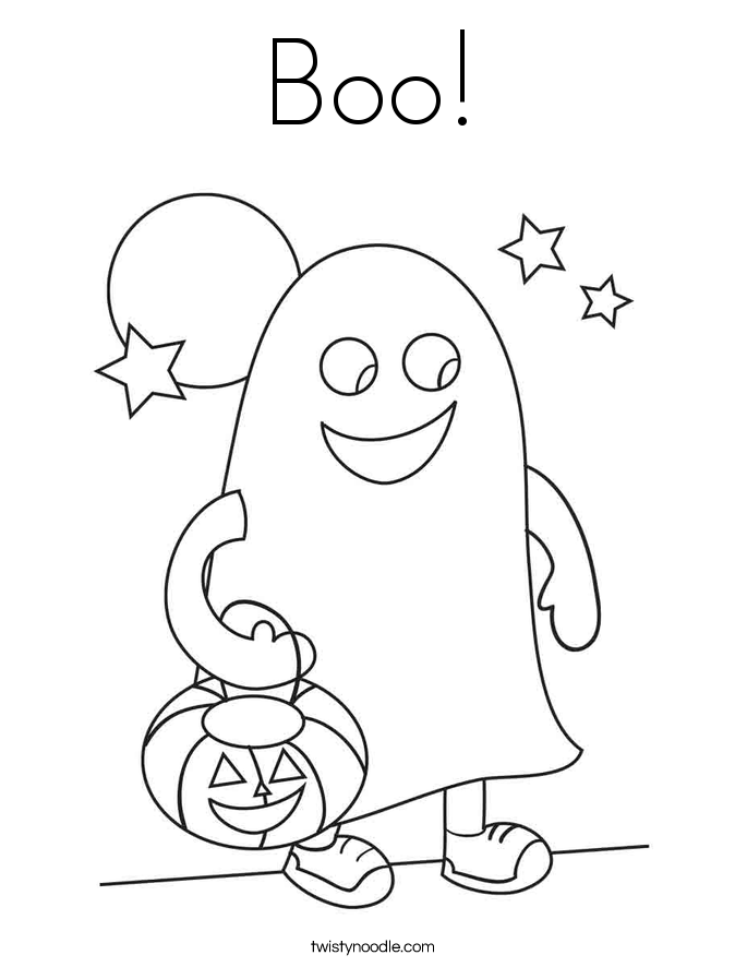 Boo Coloring Page - Twisty Noodle