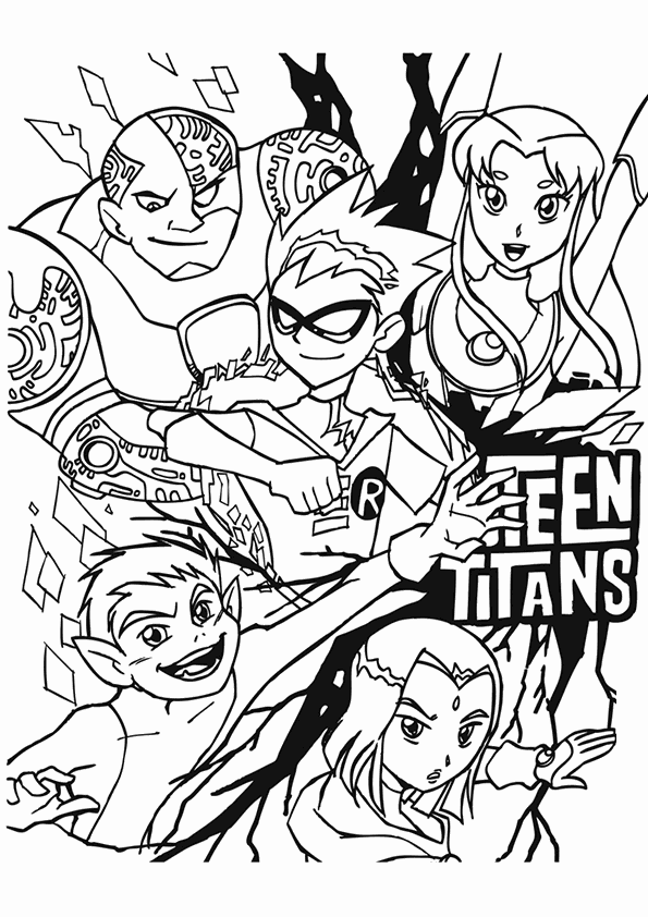 14 coloring pages of teen titans | Print Color Craft