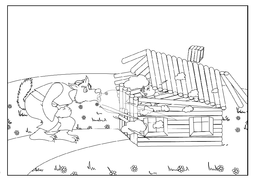 The Three Little Pigs Houses Coloring Pages - High Quality ...