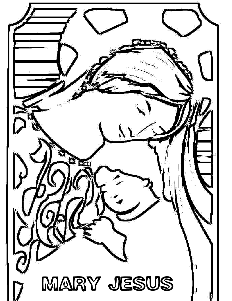 Mother Mary Christmas Coloring Pages | Team colors