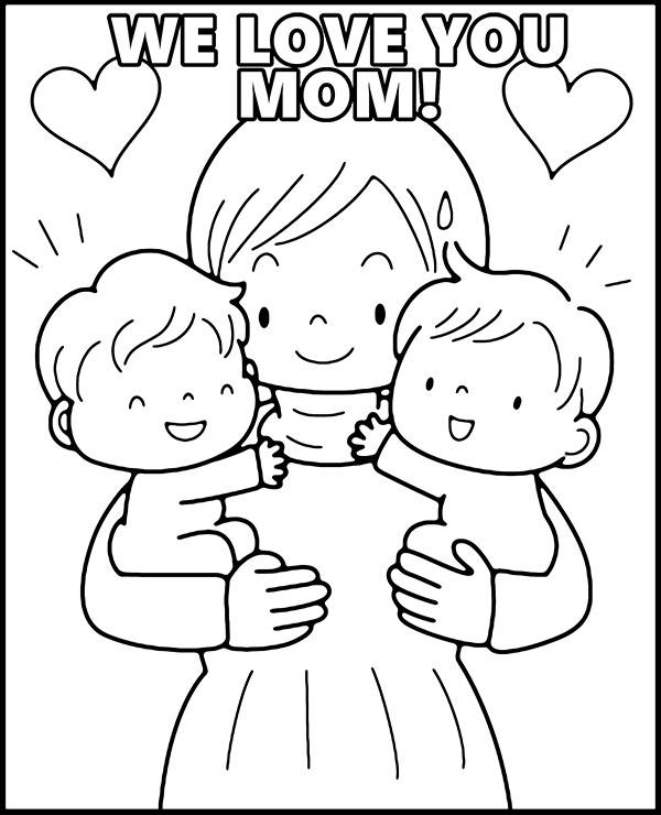Printable love mom coloring page for Mother's Day - Topcoloringpages.net