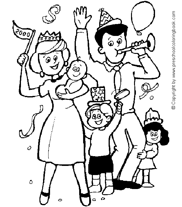 www.preschoolcoloringbook.com / Family Coloring Page