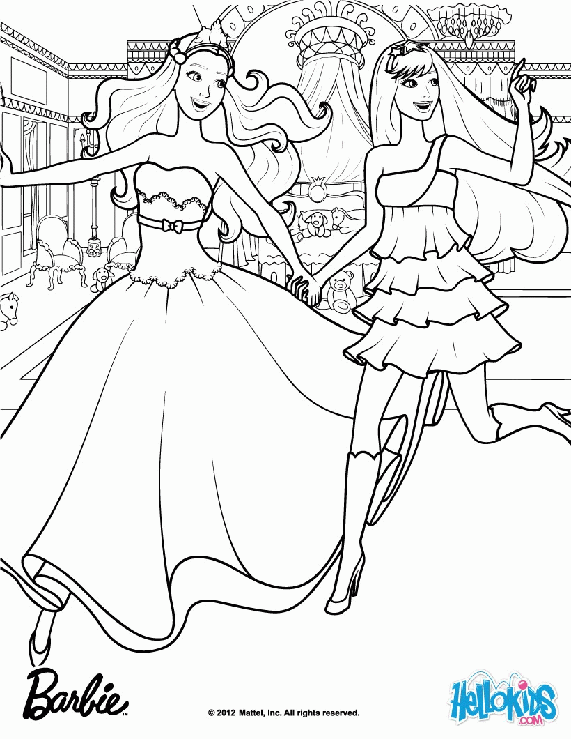 Barbie THE PRINCESS & THE POPSTAR coloring pages - Keira & Tori ...