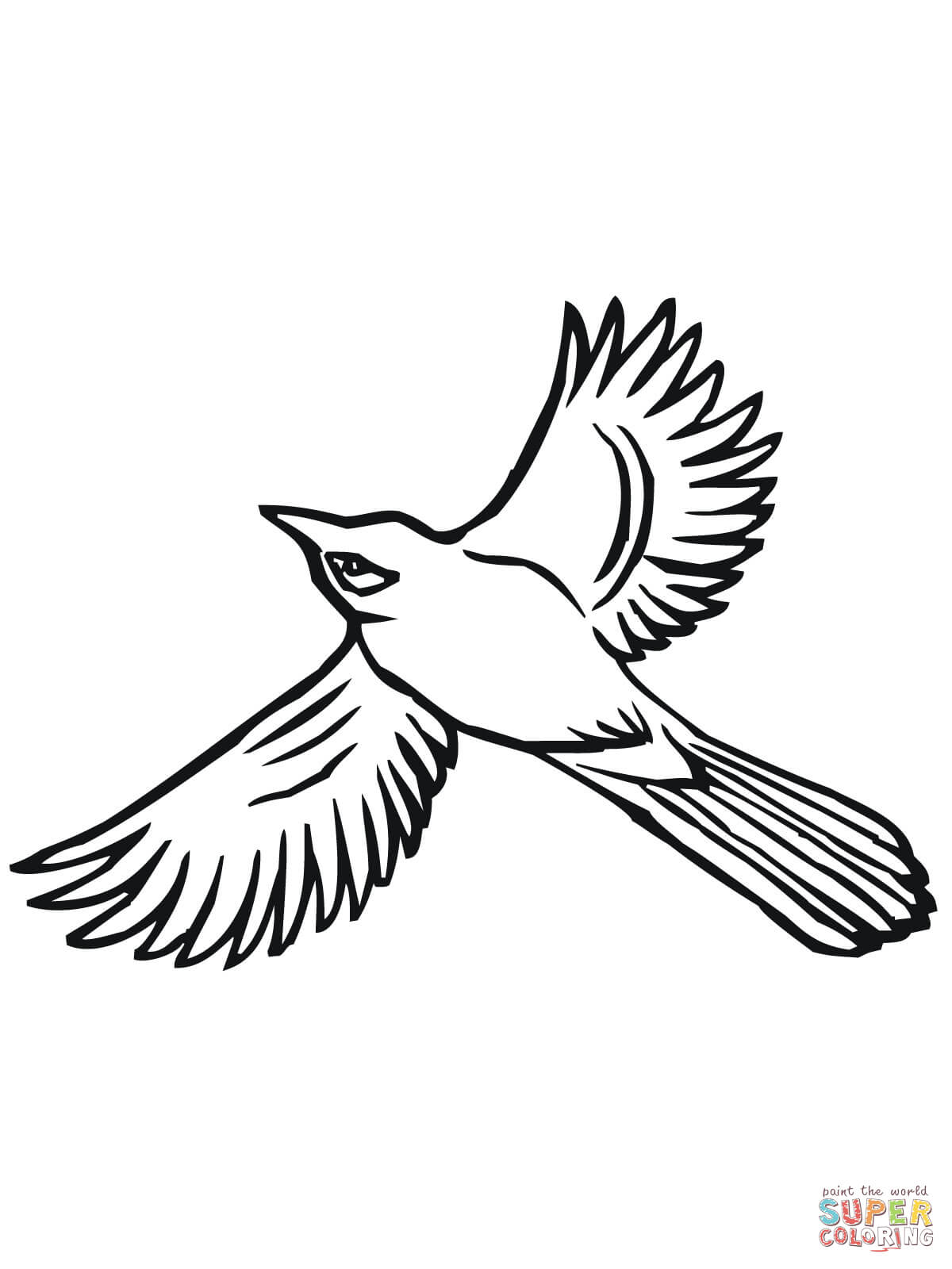 Flying Magpie coloring page | Free Printable Coloring Pages