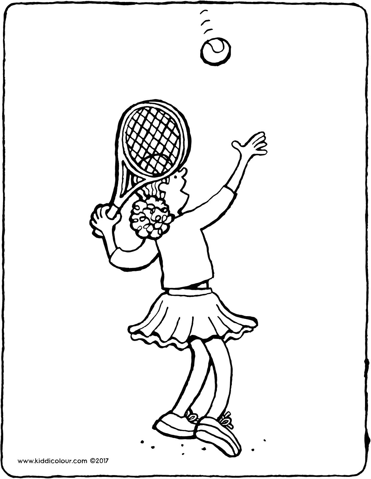 serving with a tennis ball - kiddicolour