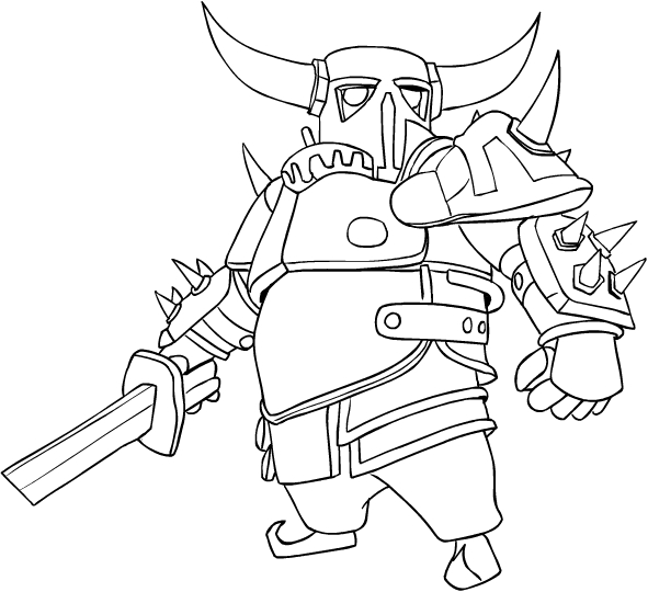PEKKA from Clash of Clans coloring page