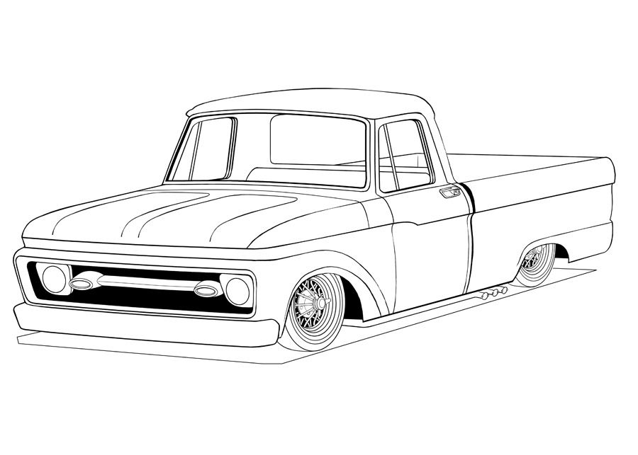Ford Truck Coloring Pages | Then block coloring the main ...