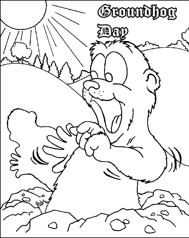 Study Ground Hog Day Coloring Pages - Deartamaqua