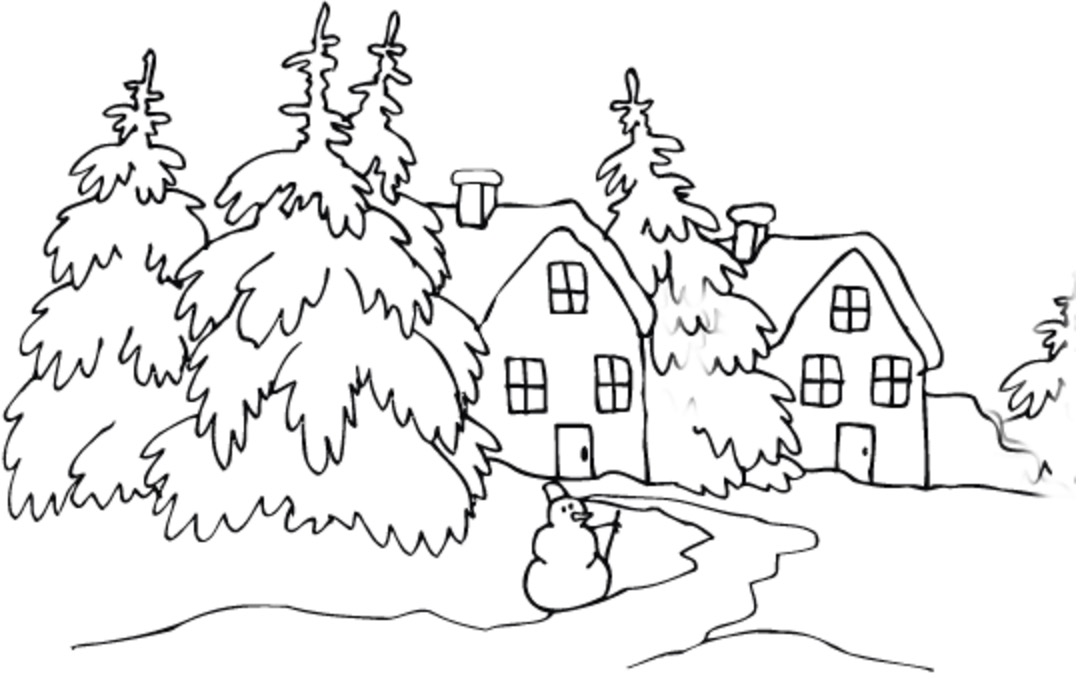 Christmas Cabin Coloring Pages scenic coloring pages log cabin in ...