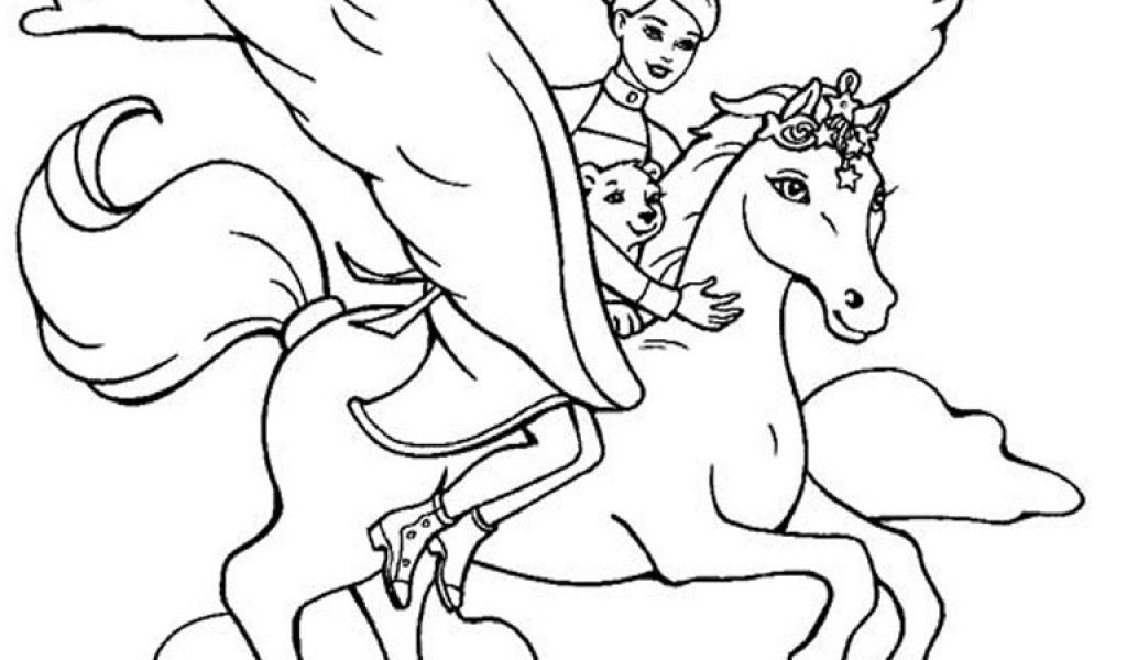 Barbie Horse Coloring Page Coloring Home