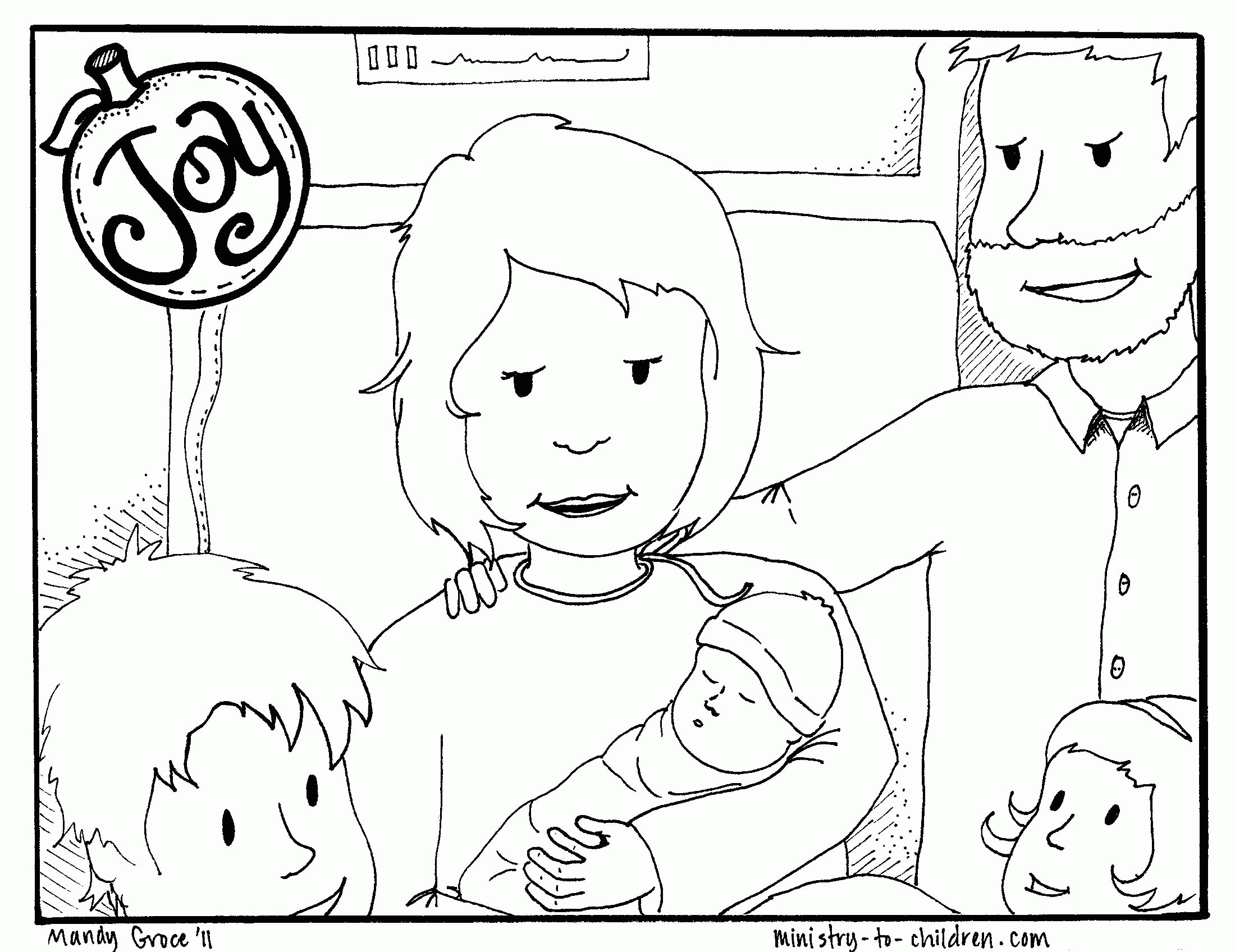 Joy Coloring Page (free printable for kids)