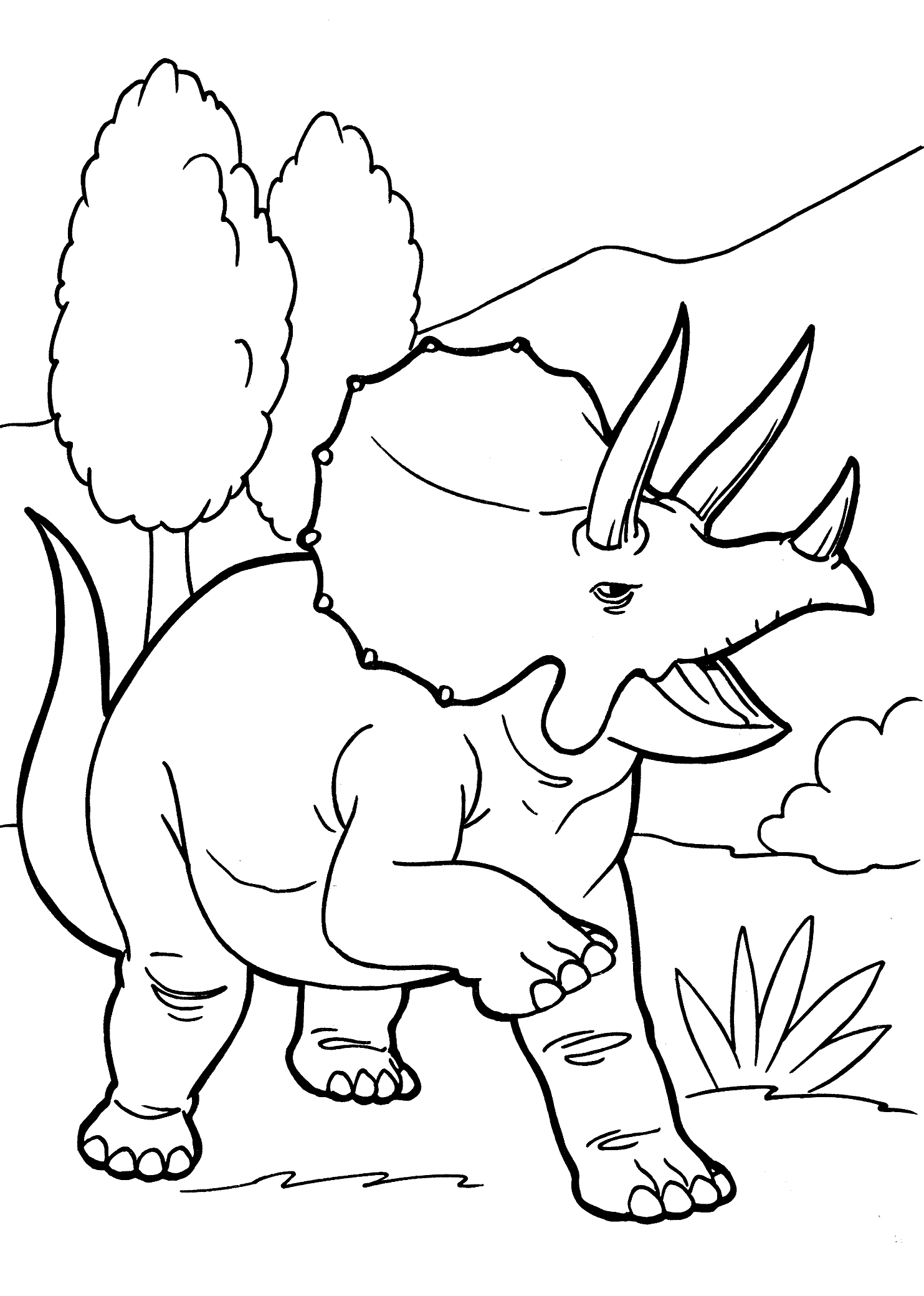 Simple Dinosaur Coloring Pages - Coloring Home