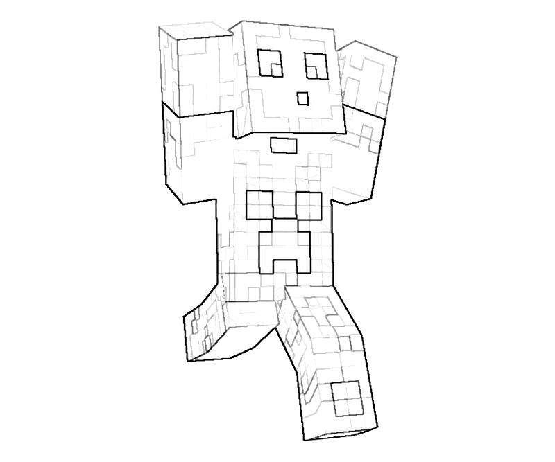 Printable Minecraft Character Action Coloring Page
