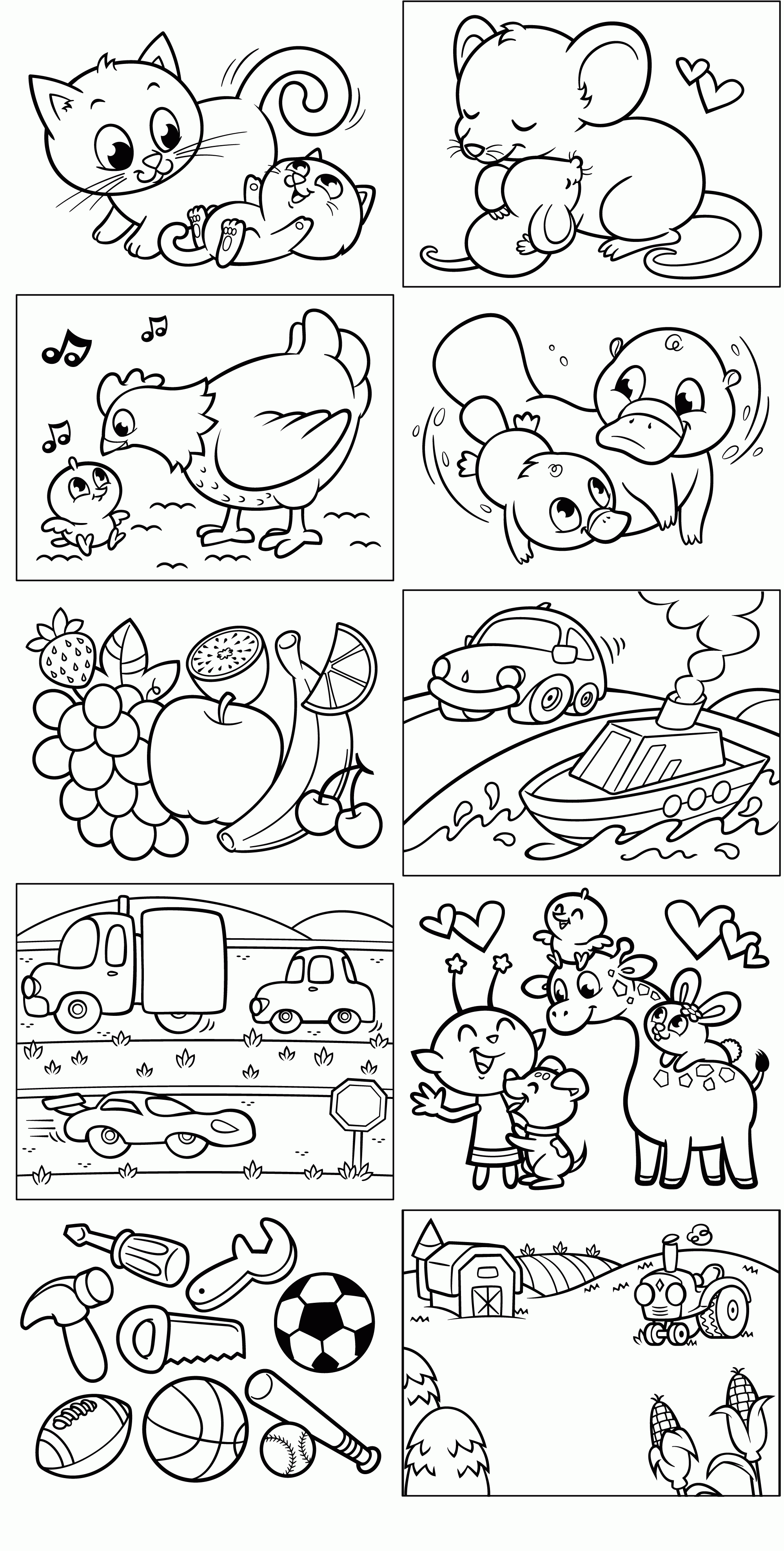 Animal Opposites Coloring Pages - Coloring Page