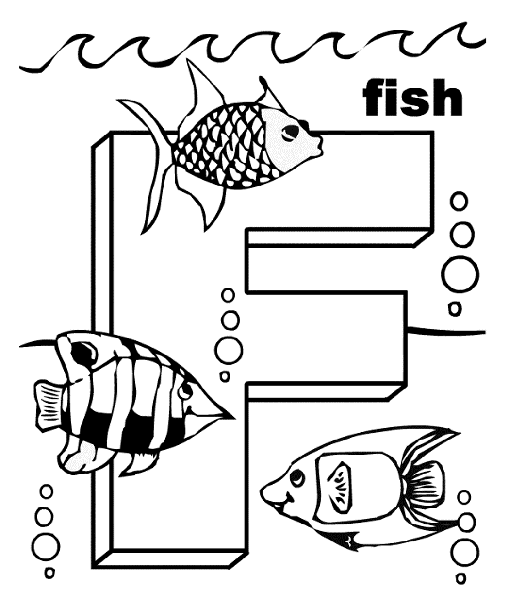 Letter F - Coloring Pages for Kids and for Adults