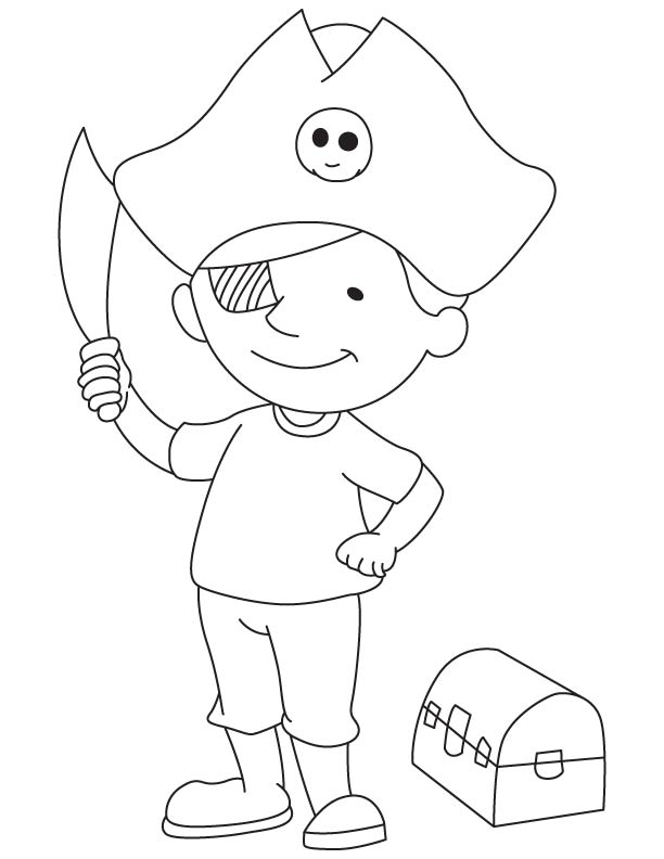 Pirate boy with treasure chest | Download Free Pirate boy with ...