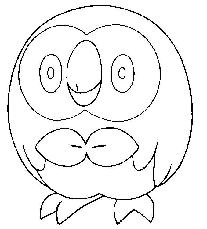 Coloring Pages Pokemon - Rowlet - Drawings Pokemon